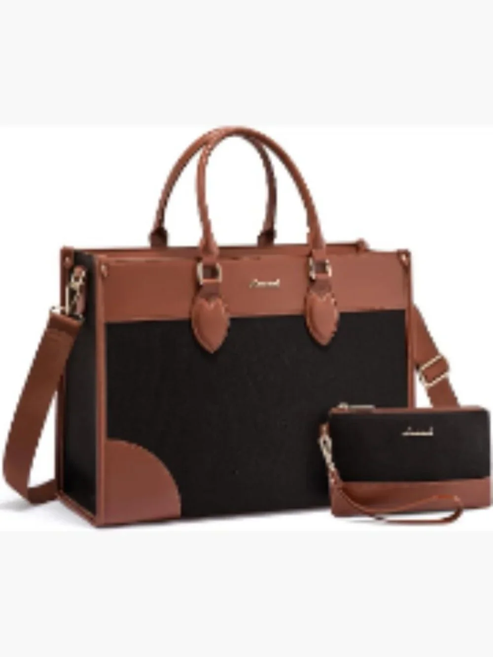 Water-Resistant Laptop Tote Bag Women 15.6 inch Work Bag with Cup Holder